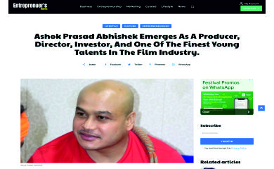 entertainment industry Producer Abhishek Prasad Ashok